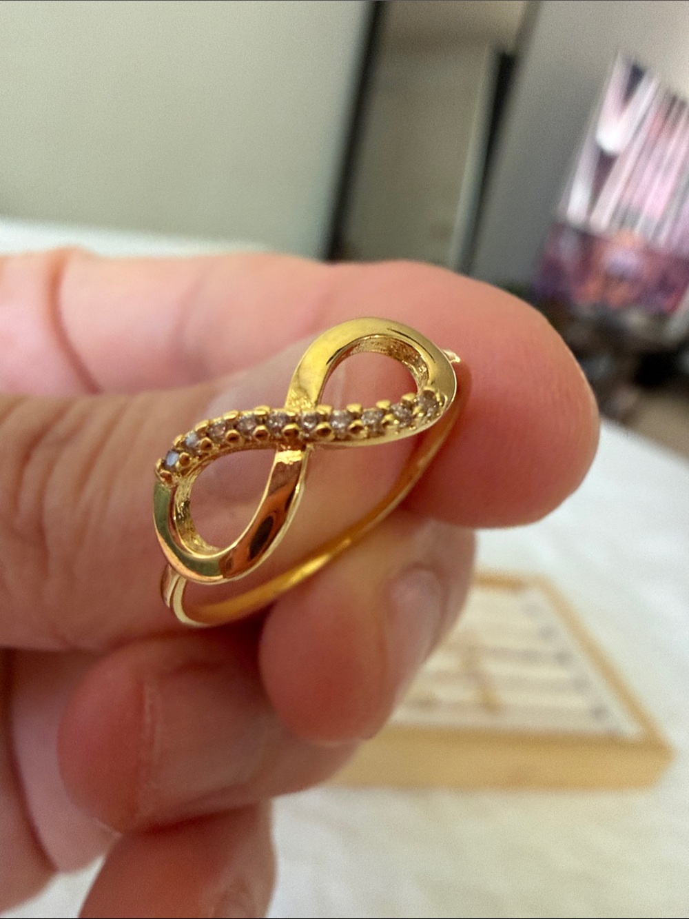 Gold Filled Infinity Ring with Pavé Stones